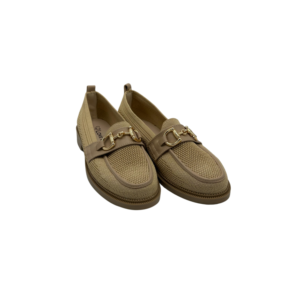 Toka Detaylı Triko Loafer Günlük Kadın Babet Ayakkabı