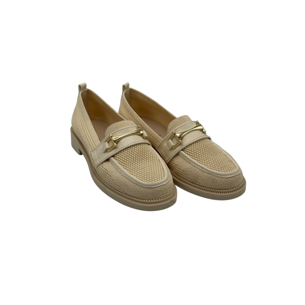  Zincir Detaylı Triko Loafer Günlük Kadın Babet Ayakkabı