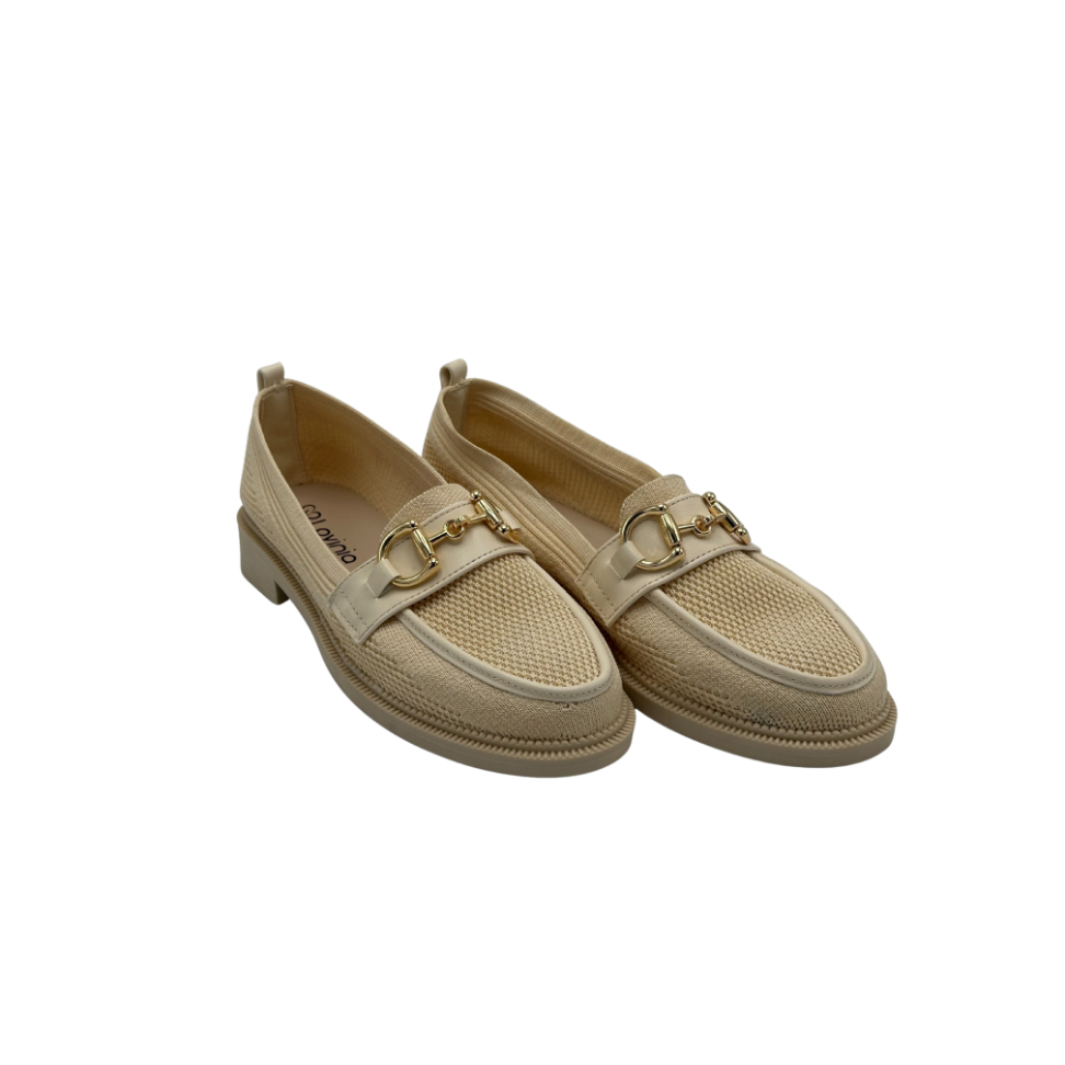 Toka Detaylı Triko Loafer Günlük Kadın Babet Ayakkabı