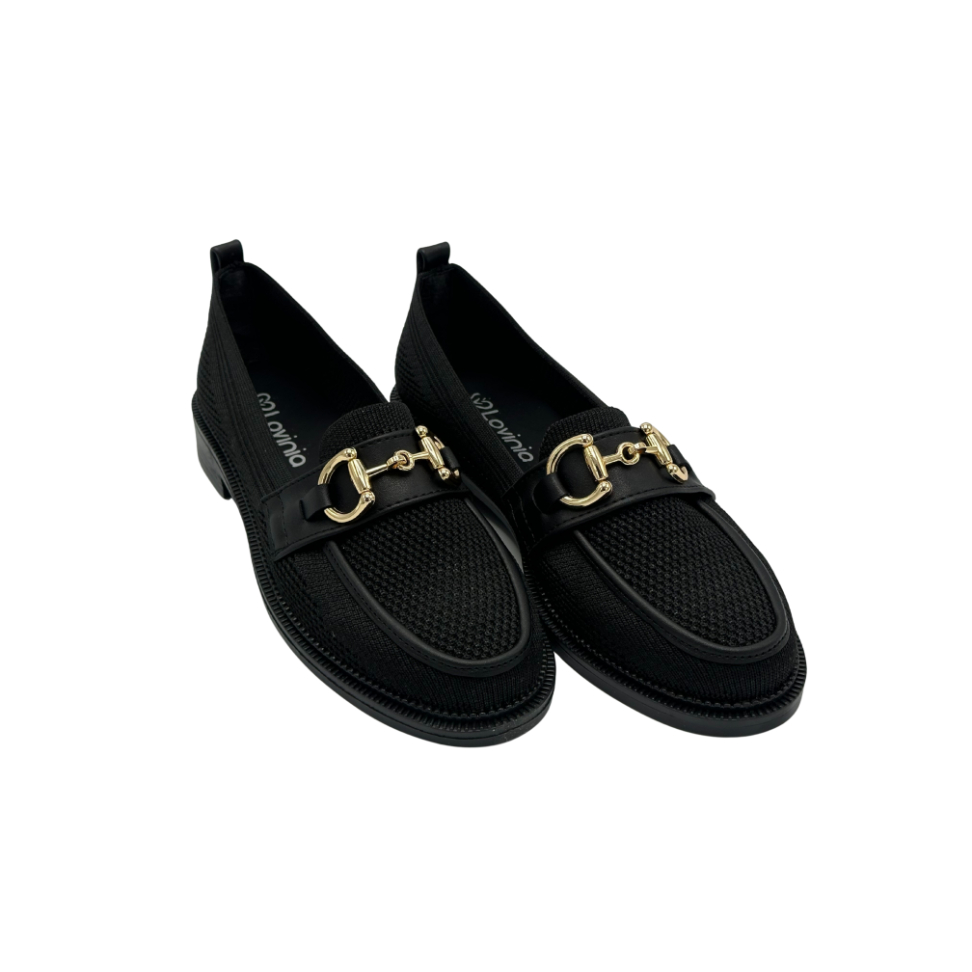 Toka Detaylı Triko Loafer Günlük Kadın Babet Ayakkabı