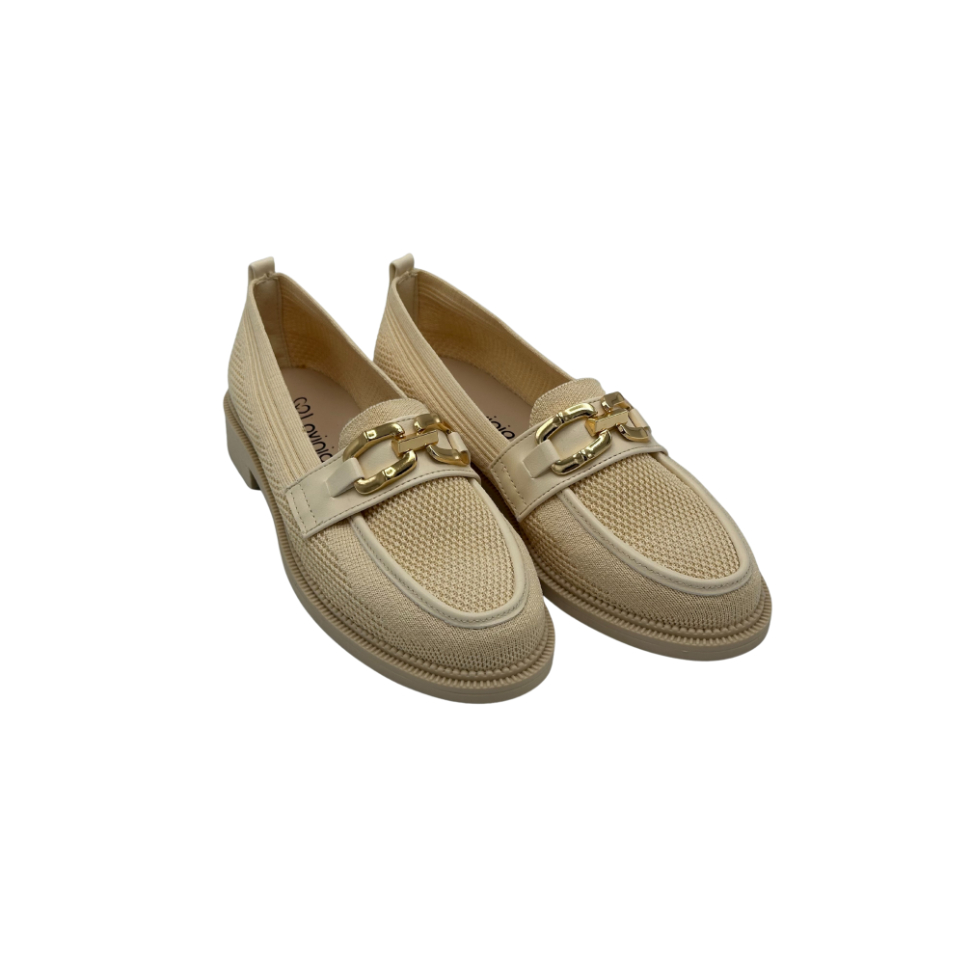 Toka Detaylı Triko Loafer Günlük Kadın Babet Ayakkabı