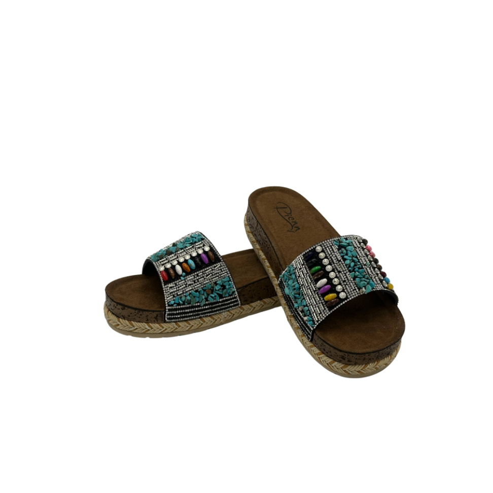 Renkli Taşlı Kutulu Günlük Kadın Terlik