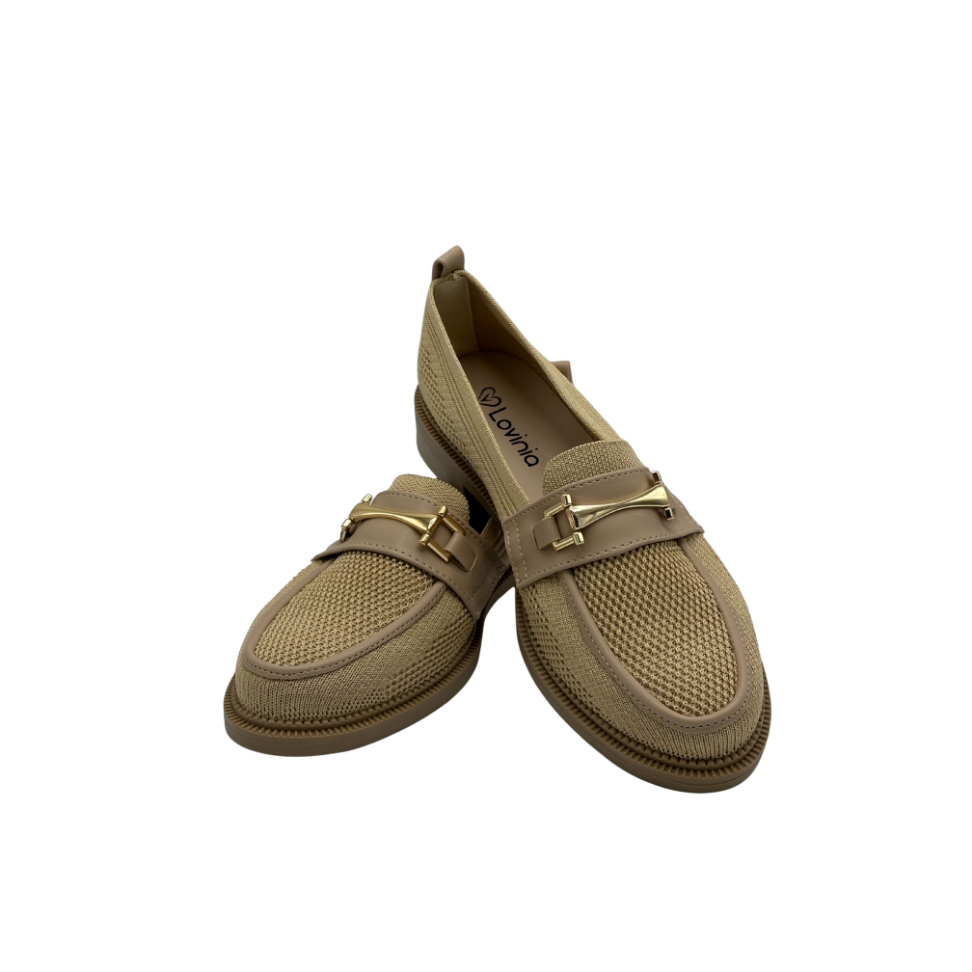 Zincir Detaylı Triko Loafer Günlük Kadın Babet Ayakkabı