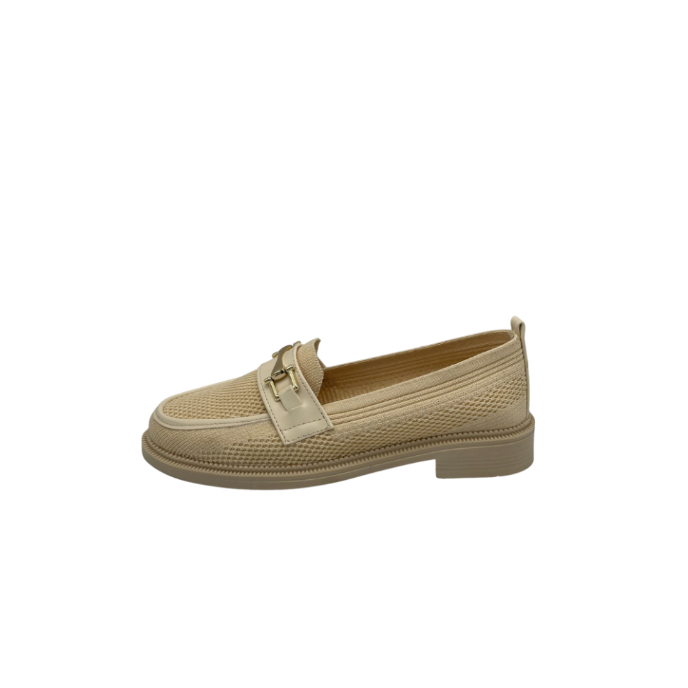  Zincir Detaylı Triko Loafer Günlük Kadın Babet Ayakkabı