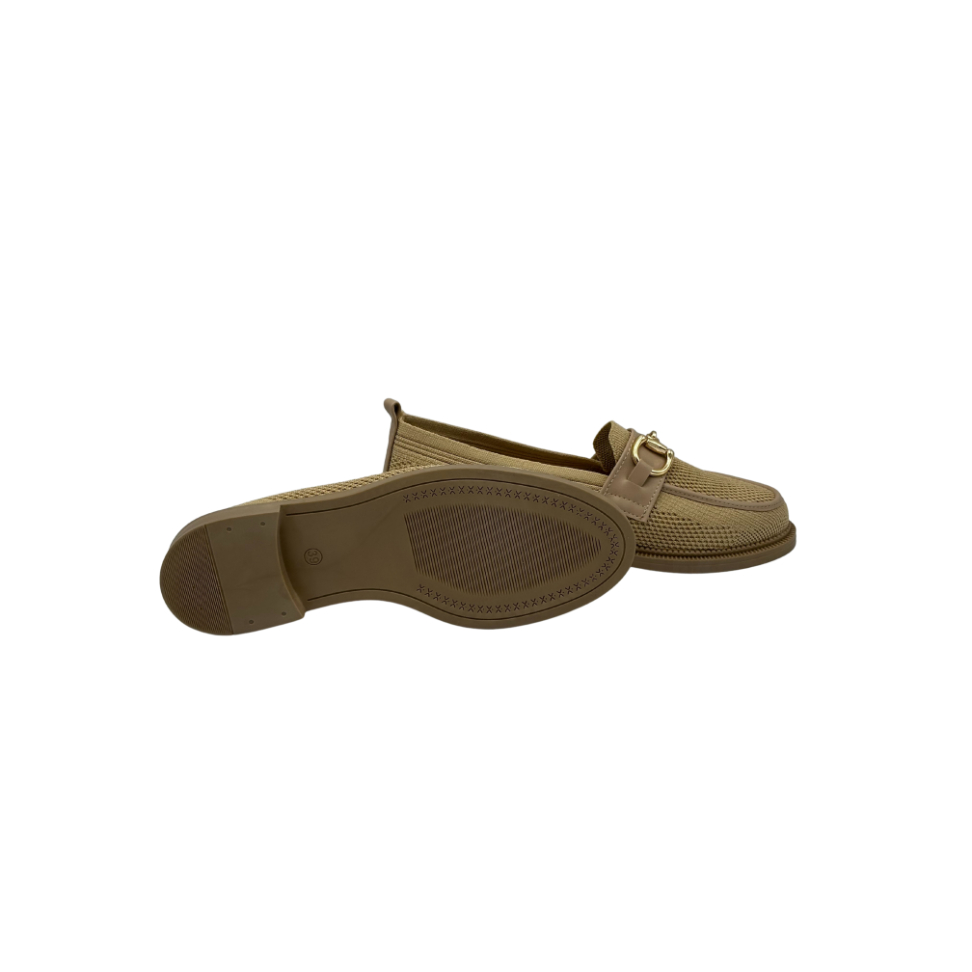 Toka Detaylı Triko Loafer Günlük Kadın Babet Ayakkabı