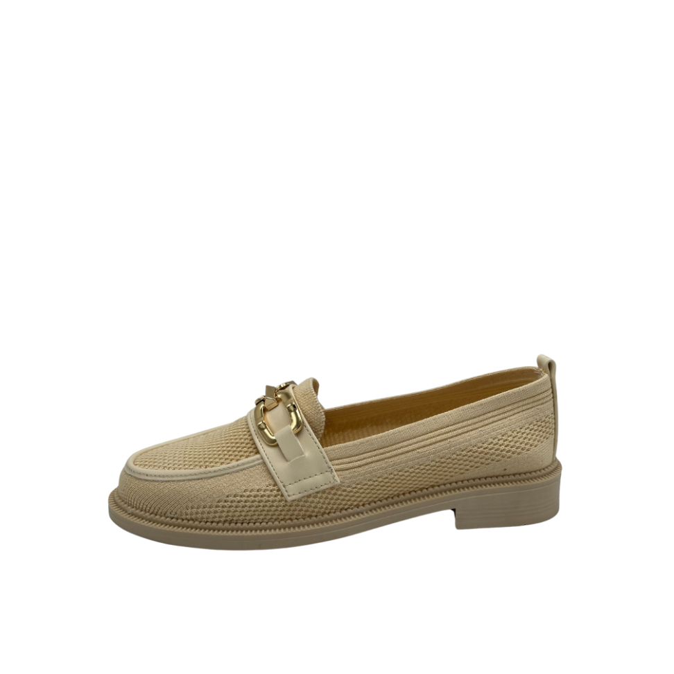 Toka Detaylı Triko Loafer Günlük Kadın Babet Ayakkabı