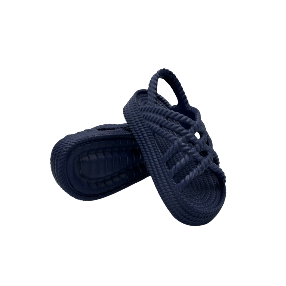  Kauçuk Tabanlı Kadın Halat Sandalet Plaj Havuz Deniz - Lacivert